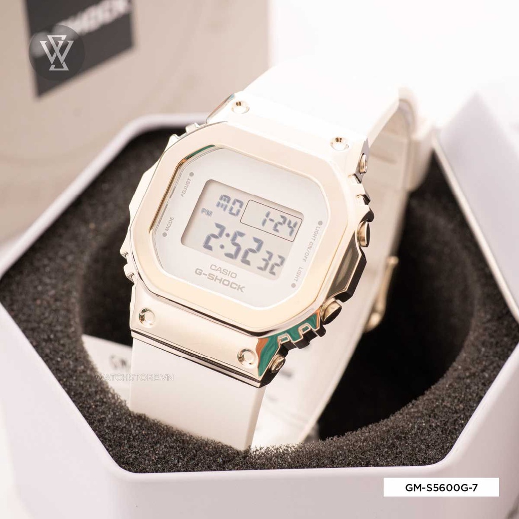 Đồng Hồ Điện Tử Nữ Casio G-Shock WATCHSTORE GM-S5600G-7DR Thiết Kế Kính Khoáng 38.5mm, Dây Và Vỏ Nhựa Bền Bỉ