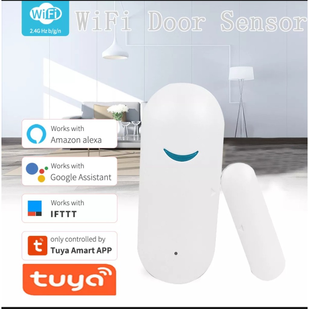 Cảm Biến Cửa WiFi Tuya Smart.Thiết bị phát hiện Mở/ Đóng. Tương thích Với Alexa Google Home