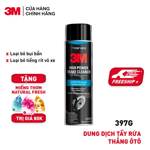 Dung dịch tẩy rửa thắng xe ô tô 3M High Power Brake Cleaner 08880 397G - Tặng miếng thơm - Voucher giảm 20k cho đơn 299k