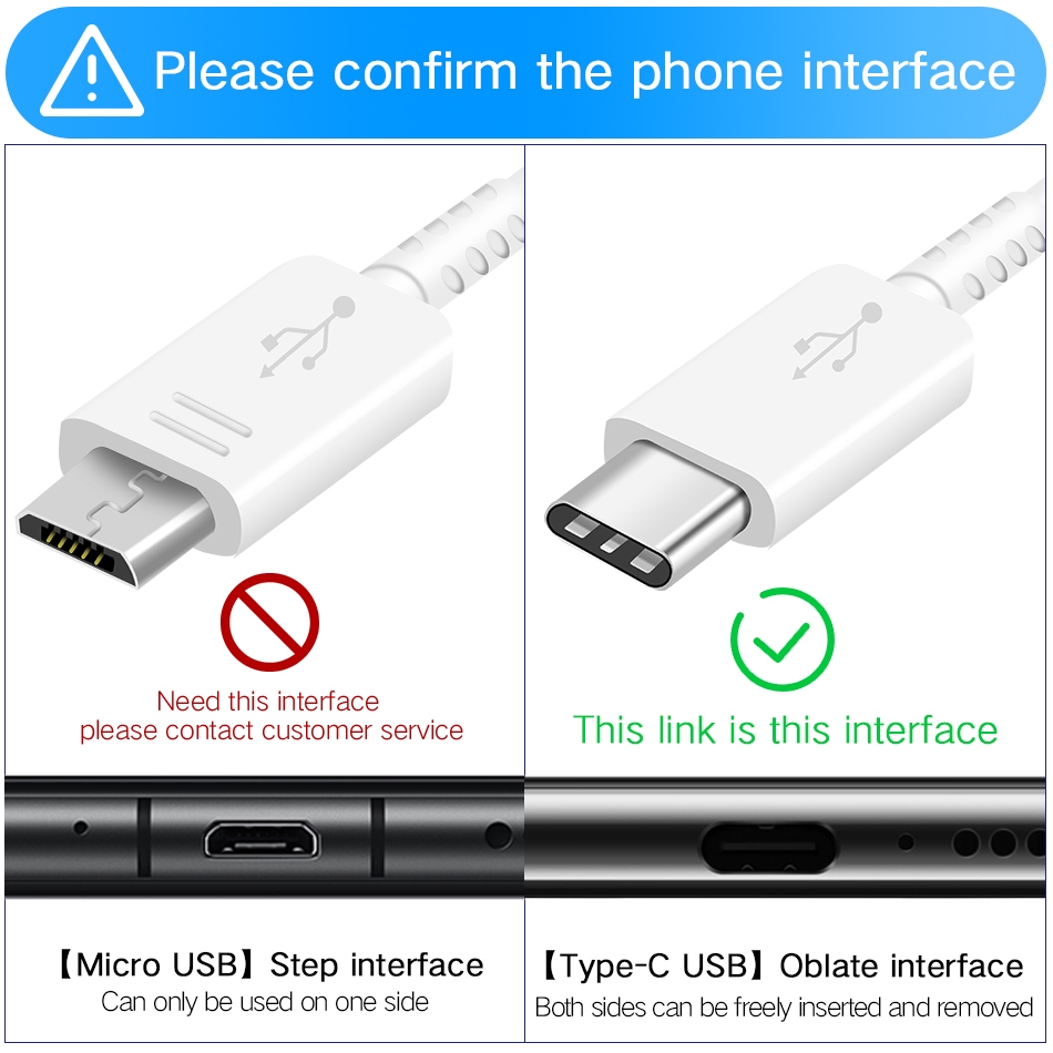 Dây cáp sạc nhanh Type C Micro USB 2A cho S 9 Note8 Note 8 S8 S9 Plus C5 C7 C9 Pro A3 A5 A7 2017