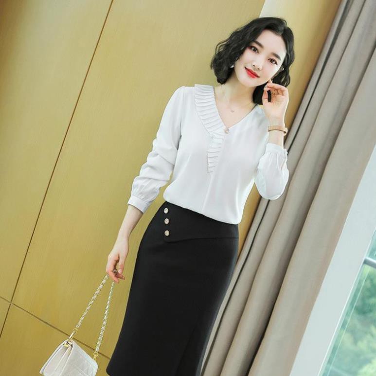 Chân Váy Nữ Thiết Kế Cao Cấp VNXK CV43 - Chân Váy Chữ A Tuyết Mưa Đáp Lệch 5 Cúc Sang Trọng TINI Shop | BigBuy360 - bigbuy360.vn