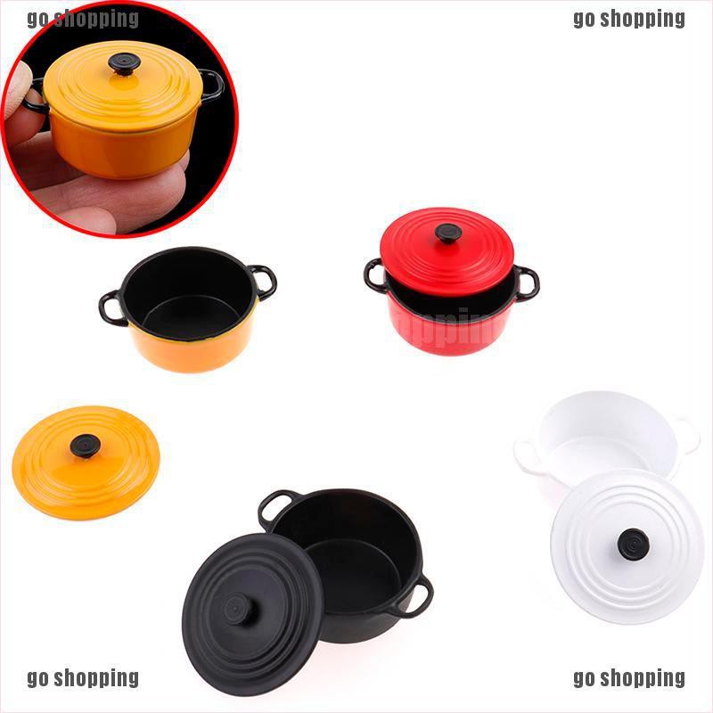 {go shopping}34*17mm 1:12 dollhouse miniature kitchen cooking ware pot boiler pan toy