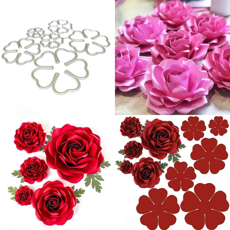 Khuôn Cắt Giấy Kim Loại Hình Hoa Hồng 3D