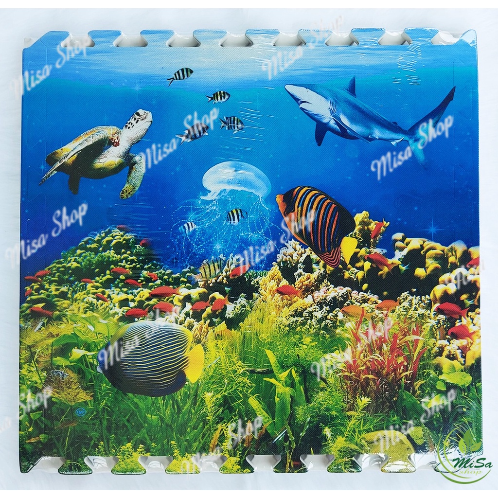 Bộ 4 miếng xốp lót sàn cho bé nhiều hình ảnh vui nhộn các loại, kích thước 60x60 cm/miếng