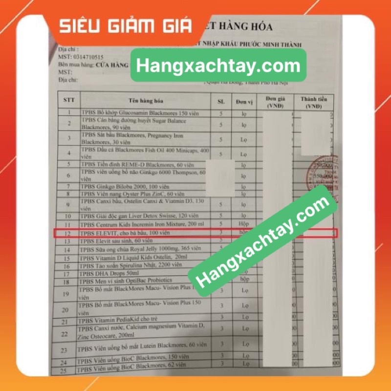 Vitamin Tổng Hợp Elevit Bầu Úc 100 Viên