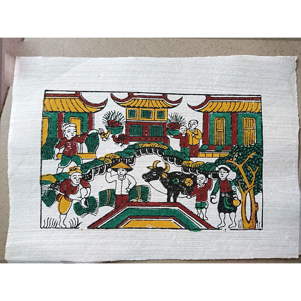 Tranh Dân Gian Đông Hồ - Tranh Đông Hồ Vụ Thu Hoạch