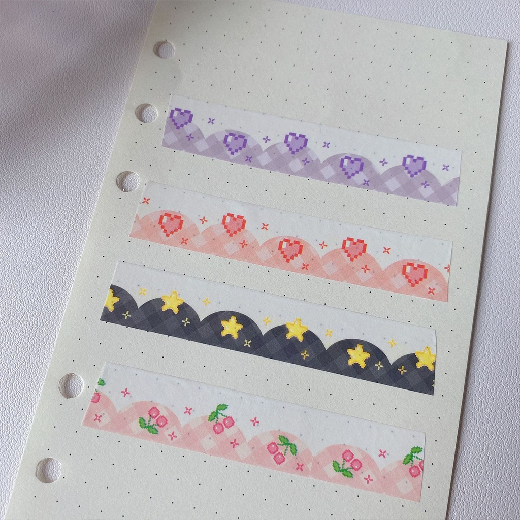 Cuộn Washi Tape Màu Pastel Họa Tiết Dễ Thương Trang Trí Sổ