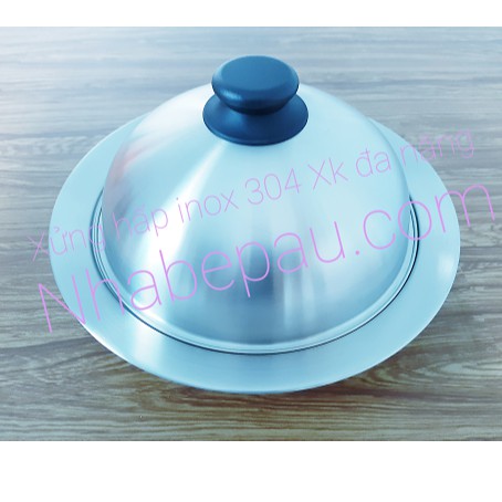 🌲🍀🌹SALE LỚN(630k➯595k) Xửng hấp inox 304 Xk 24cm (Loại lớn, đa năng, đặt trên nồi chảo 24, 26, 28cm)