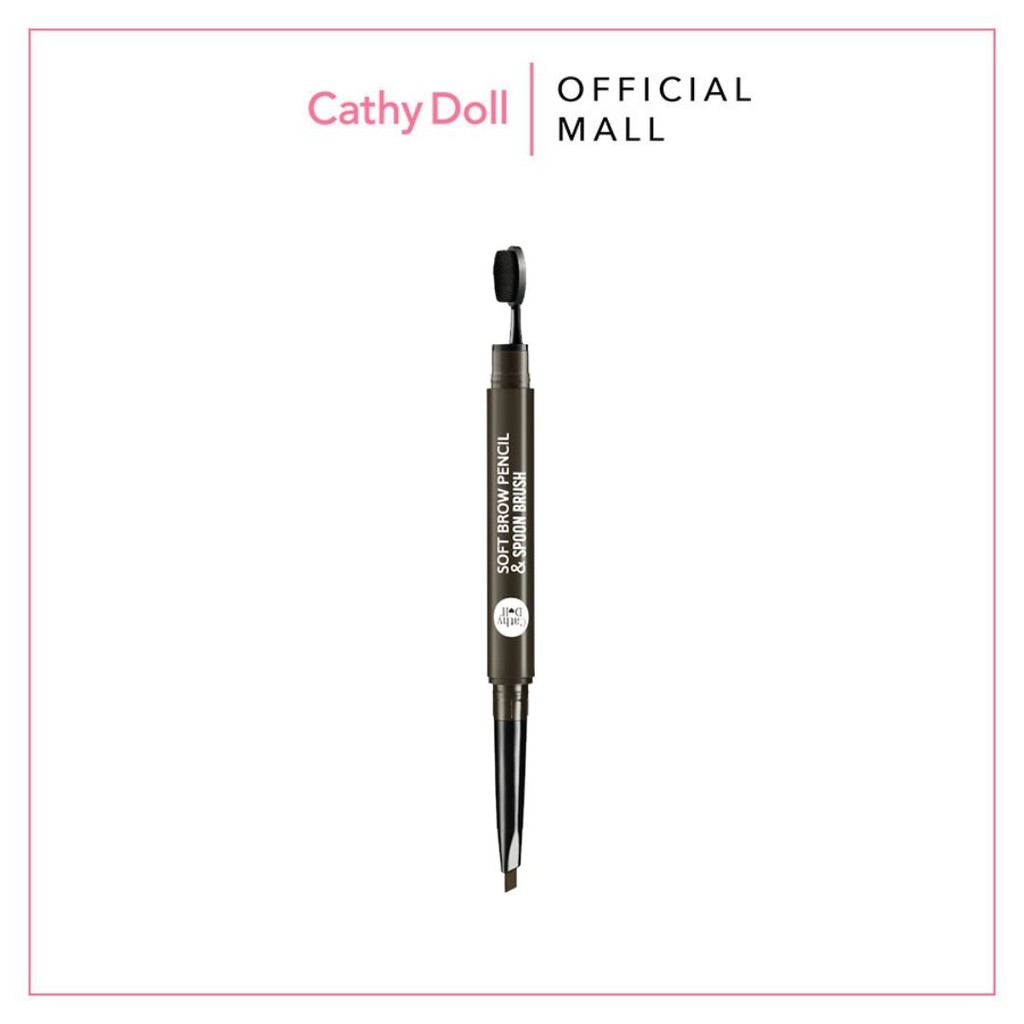 Bút Kẻ Chân Mày Cathy Doll Soft Brow Pencil &amp; Spoon Brush 0.28g