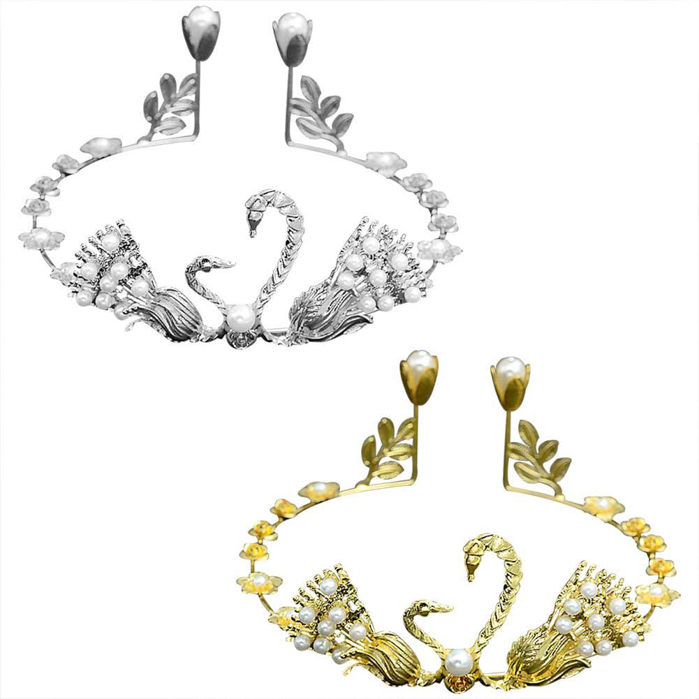 Trâm cài tóc hình chim thiên nga đính ngọc trai sang trọng