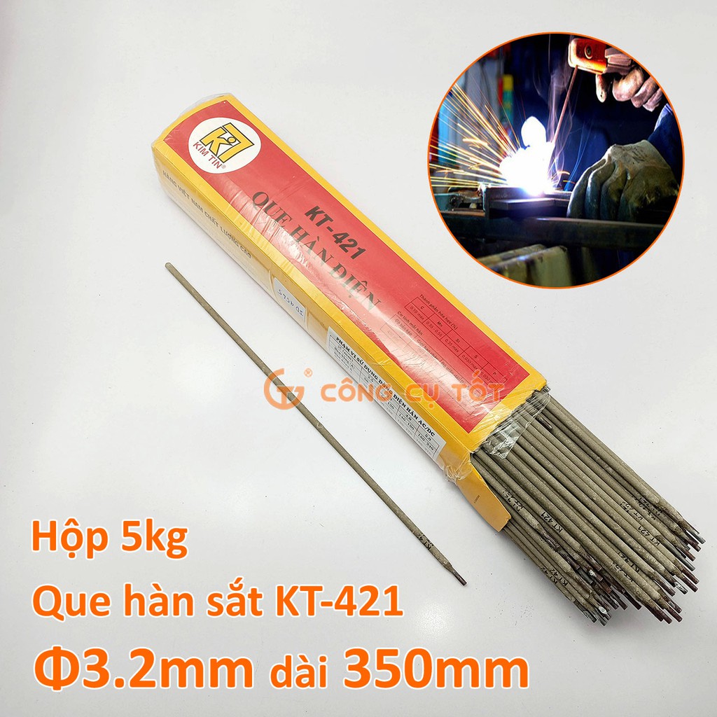 Hộp que hàn sắt Kim Tín KT-421 5kg