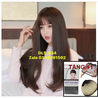 Tóc giả nguyên đầu thẳng cúp mái thưa s034