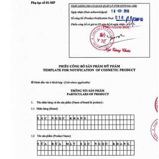 Sữa rửa mặt Sắc Ngọc Khang (Tube 50g - 100g)