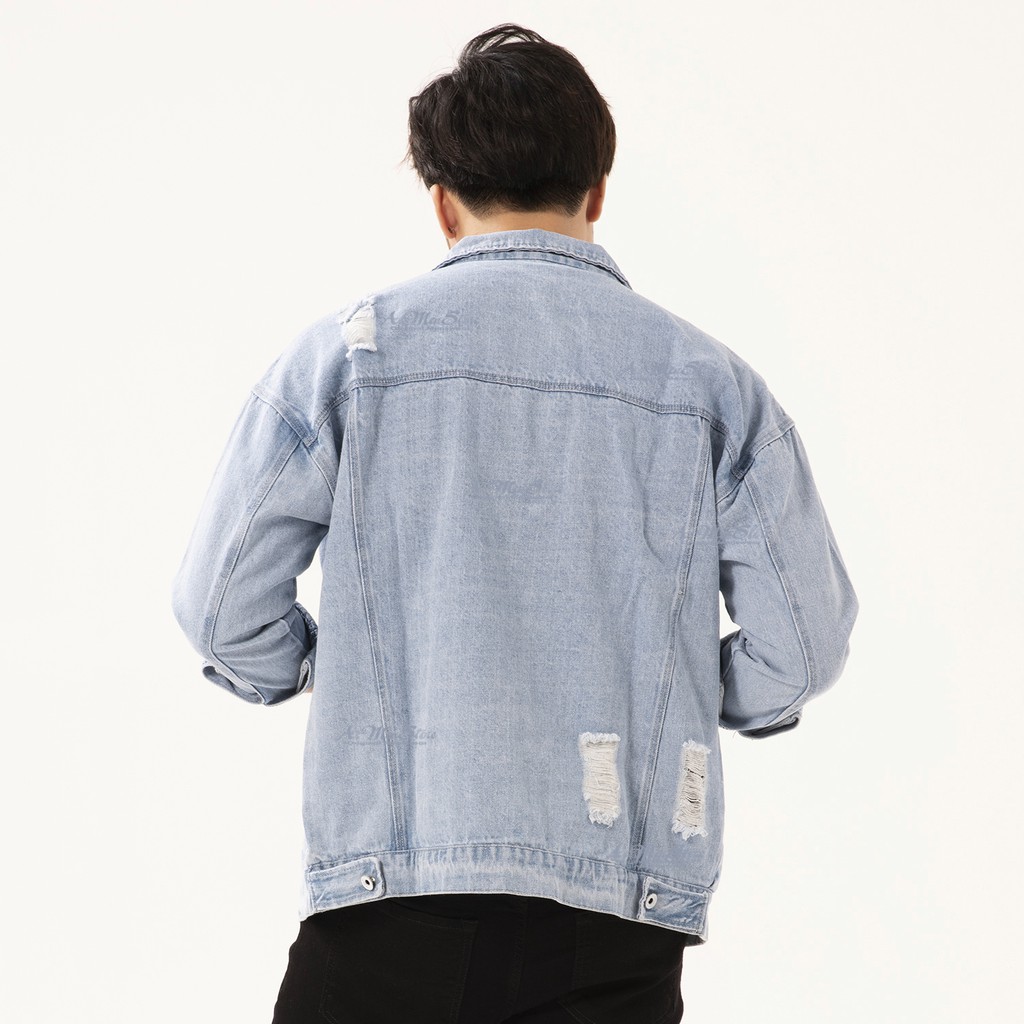 Áo Denim Jacket Nam Rách Phong Cách Trẻ Trung Thời Trang Musland Mẫu Mới 2020