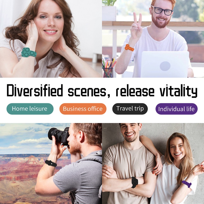 1 Gói Vòng Tay Đồ Chơi Fidget Spinner Bằng Silicone Giúp Giảm Căng Thẳng