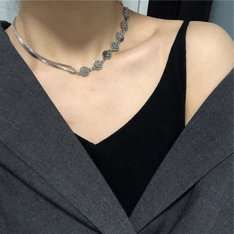 Vòng Tay/Dây Chuyền 22336 Mặt Hình Mặt Cười Phong Cách Harajuku Hàn Quốc