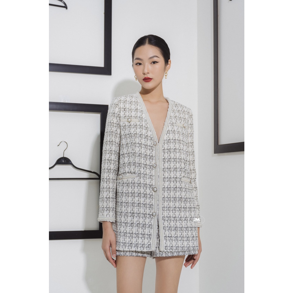 Quần short tweed JM hai túi sườn 3S02.2110T