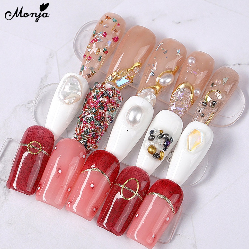 MONJA Phụ Kiện Đinh Tán Kim Loại 3D Đính Trang Trí Móng Nghệ Thuật