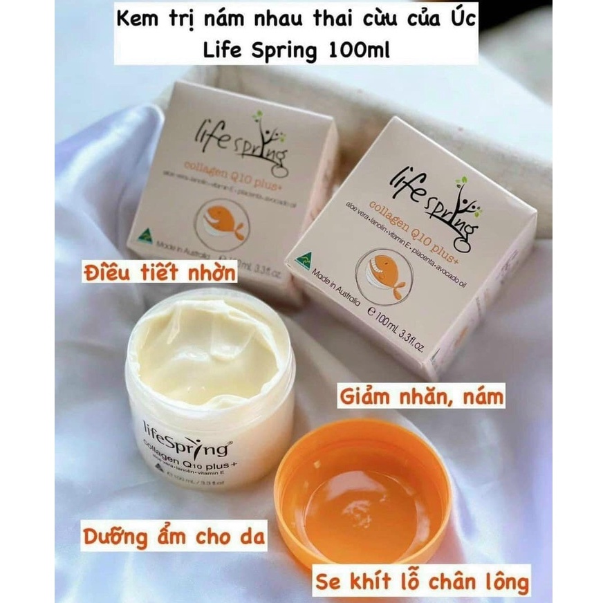 [Mẫu mới] Kem dưỡng da nhau thai cừu Life Spring Lanolin giúp giảm nám mờ thâm thấm nhanh bao cấp ẩm