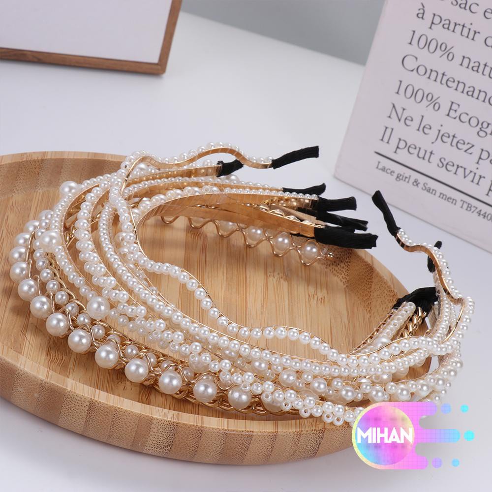 Băng đô cài tóc đính ngọc trai phong cách Hàn Quốc thời trang cho nữ