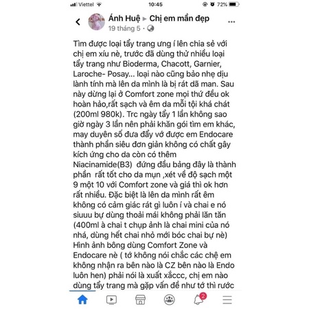 Tẩy trang Endocare TBN