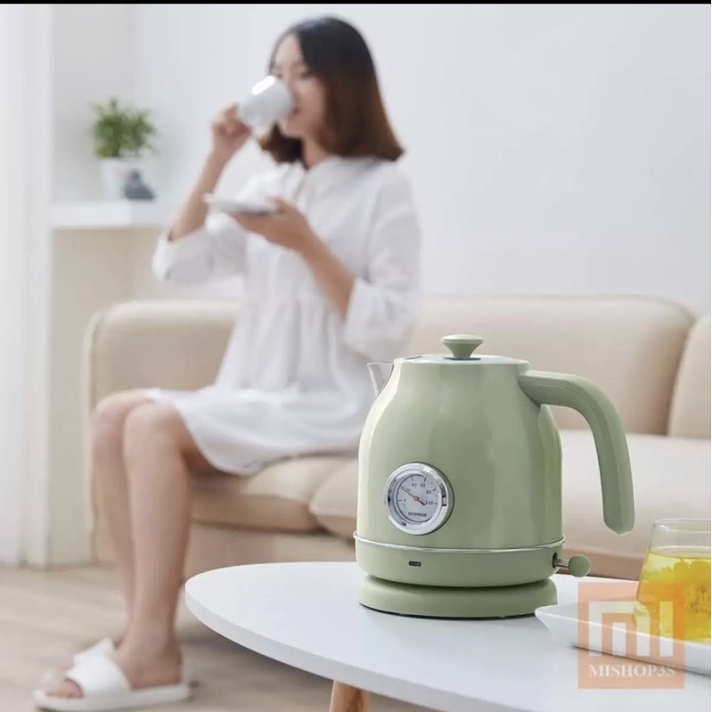 Ấm đun nước siêu tốc Xiaomi Retro oCooker có đo nhiệt độ-Màu xanh- New