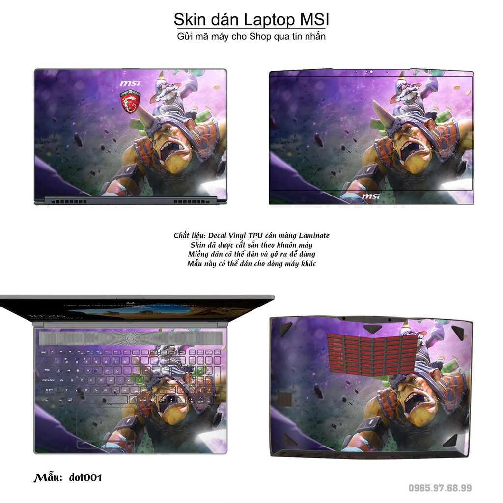 Skin dán Laptop MSI in hình Dota 2 (inbox mã máy cho Shop)