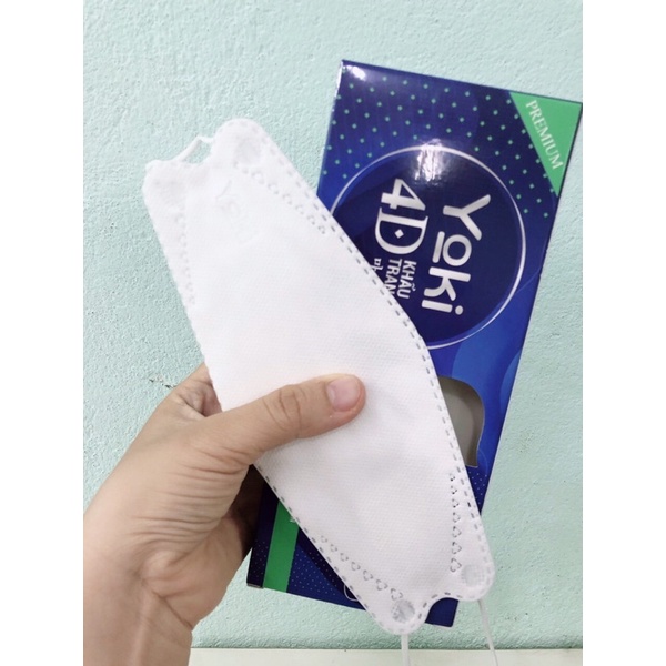 [Giá 1 cái 1.7k] Khẩu trang 4D YOKI kháng khuẩn 1 hộp 10 cái-màu trắng