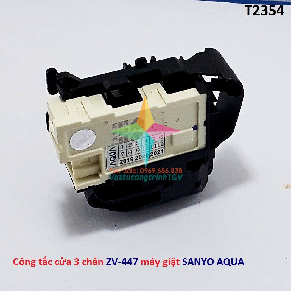 [Mã ELHA22 giảm 5% đơn 300K] Công tắc cửa 3 chân ZV-447 cho máy giặt SANYO AQUA hãng