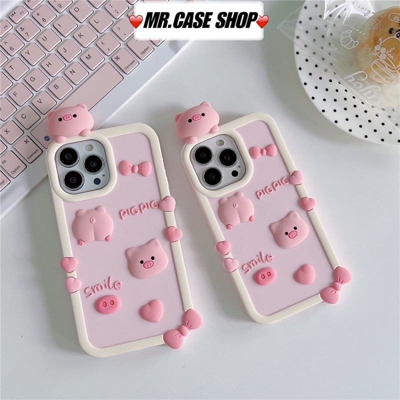 [ Hàng hot ] Ốp lưng điện thoại silion hình chú heo Hồng dành cho ip 7p/8p/x/xsm/11/11pm/12/12pm/13/13p-Mr.Cáe