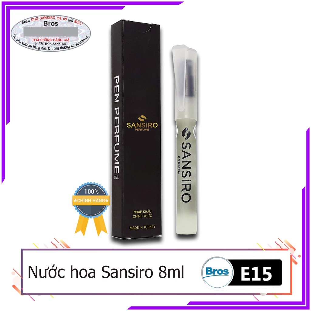 E15 - Nước hoa Sansiro Thổ Nhĩ Kỳ 8ml cho nam