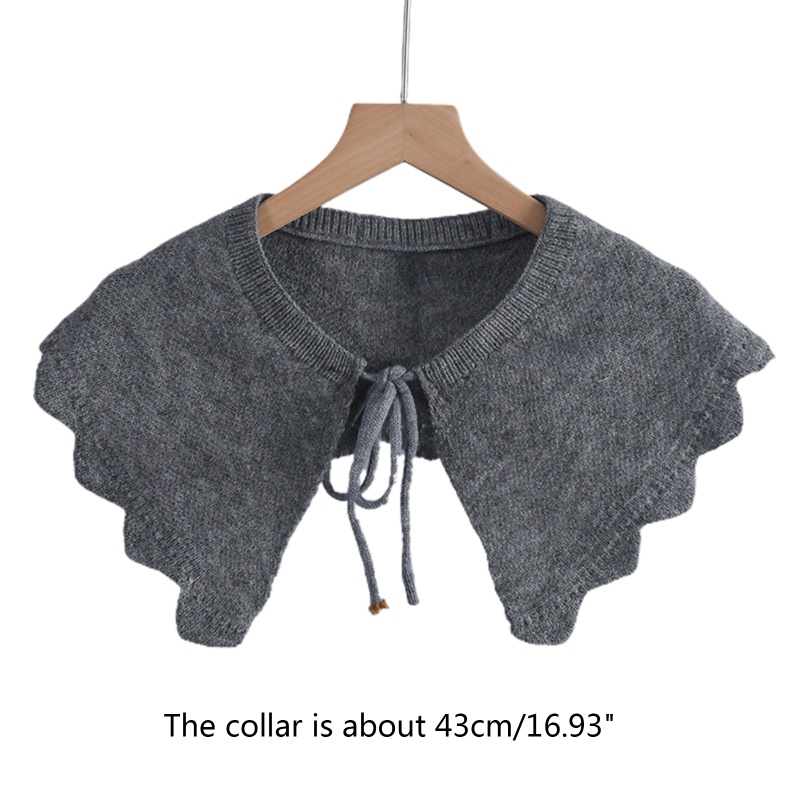 Khăn Choàng Cổ Giả Len Màu Trơn Giữ Ấm Đa Năng Có Thể Tháo Rời Màu Sắc Thời Trang Mùa Đông Cho Nữ
