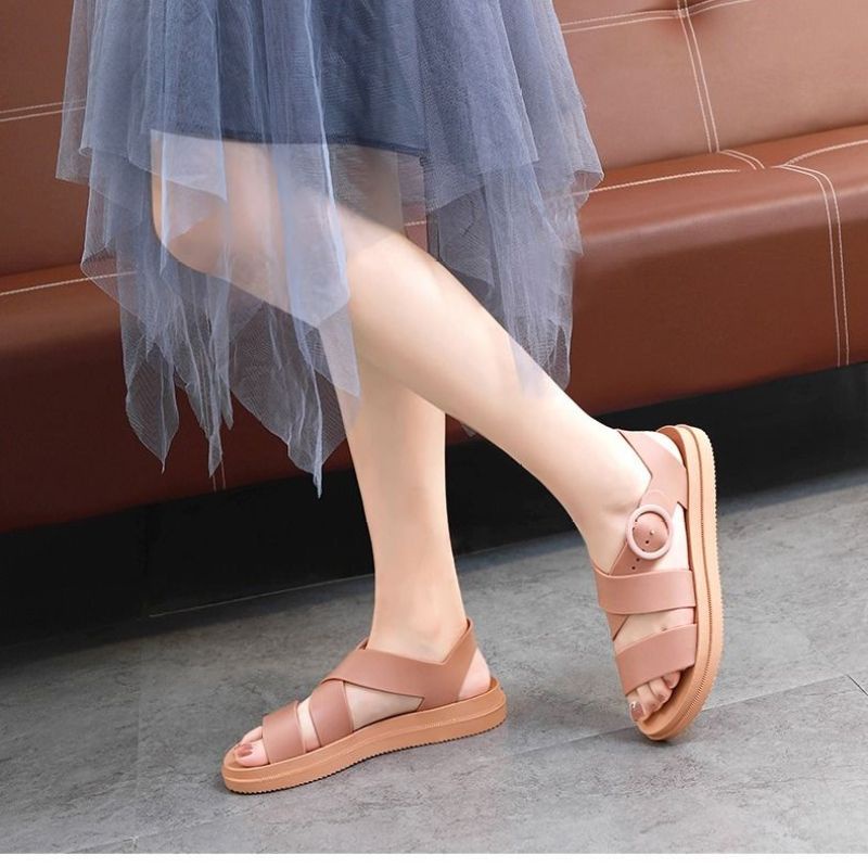 Xăng đan Nhựa Chống Thấm Nước Phối Khóa Gài Thời Trang Cao Cấp