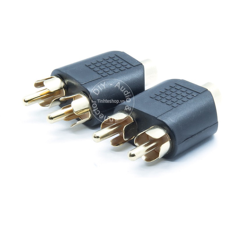 1 chiếc - Đầu đổi audio 3.5mm cái sang 2 jack bông sen AV đực - Rắc cắm chia âm thanh 3.5mm ra 2 AV RCA