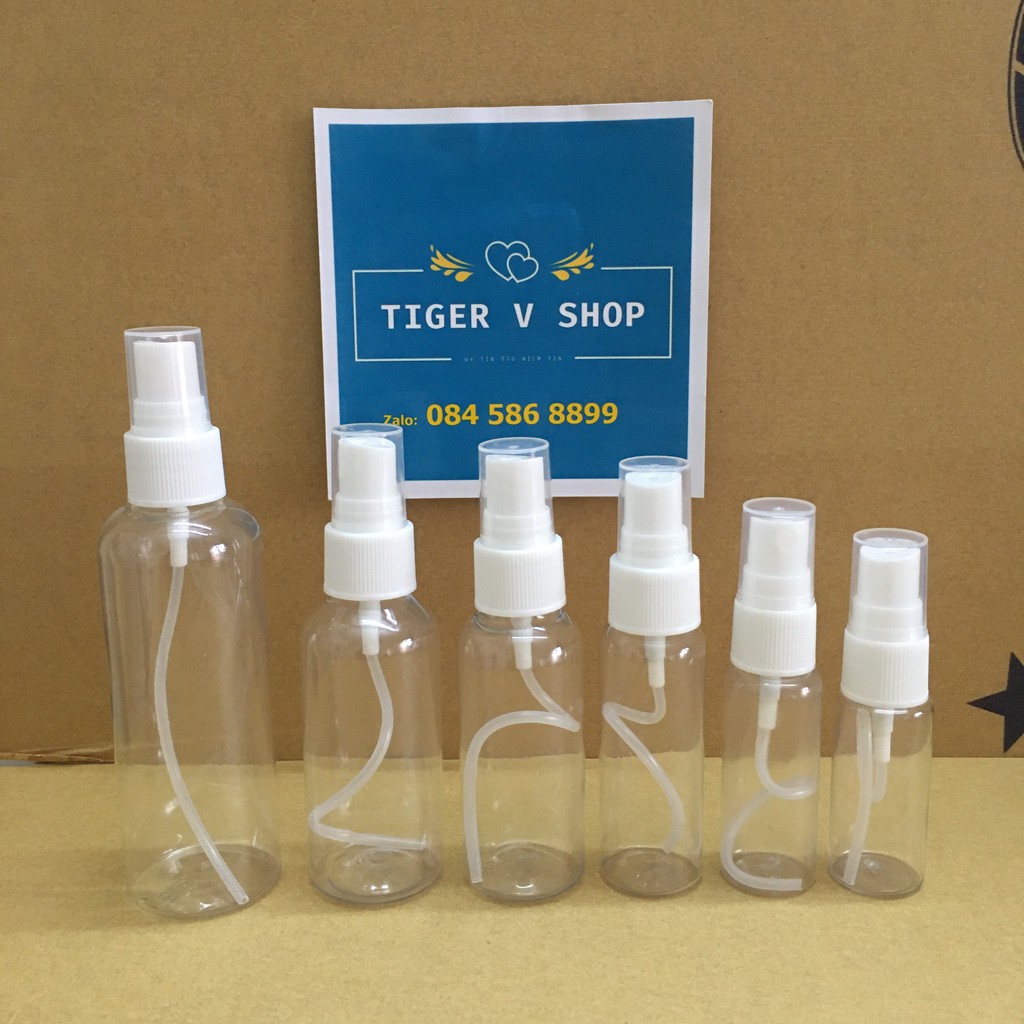 Chai nhựa Pet phun sương trong suốt 50ml, 100ml