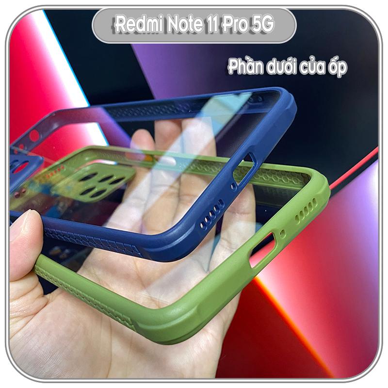 Ốp lưng Xiaomi Redmi Note 11 Pro Plus 5G trong viền màu che camera 4 Góc chống sốc