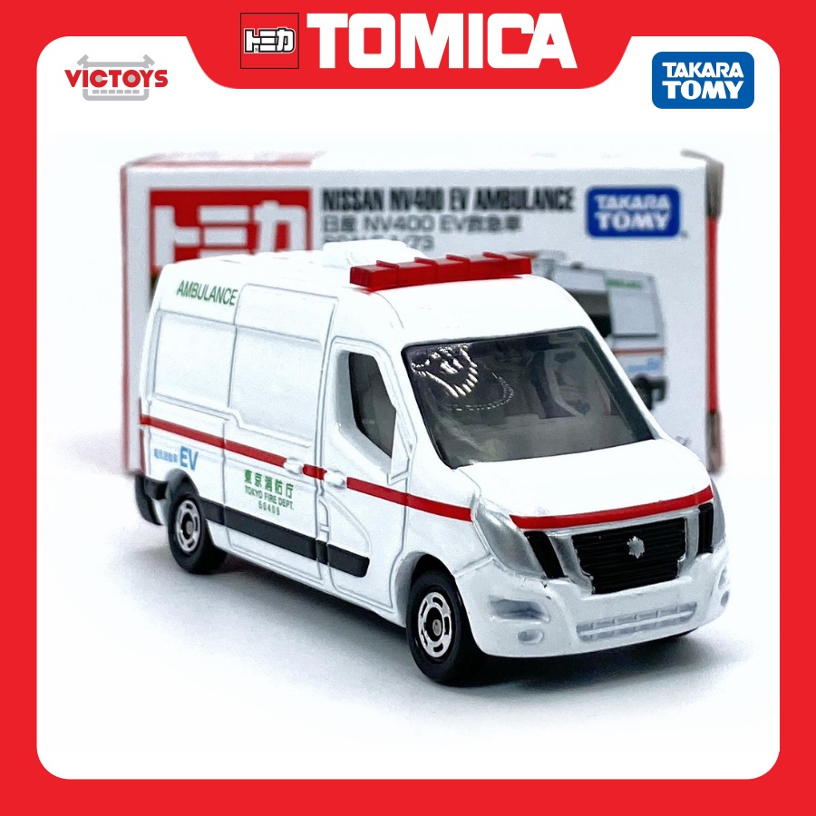 Xe mô hình cứu thương Tomica số 44 NISSANNV400 EV Ambulance, cho trẻ từ 3 tuổi, Full box - Victoys