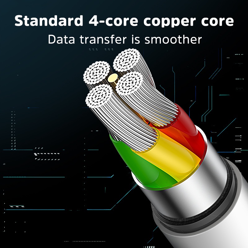 Cáp sạc nhanh BASIKE 2.1A cổng USB Type C/Micro/dành cho Android