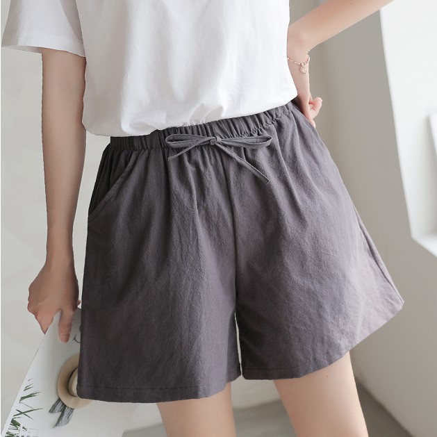 Quần đùi đũi nữ ,quần short buộc nơ chất đẹp cao cấp siêu mát , nhẹ nhàng, thấm hút mồ hôi tốt Her Vibe