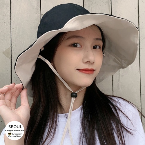 Mũ vành rộng 2 mặt cao cấp vành rộng 10 cm chống nắng hiệu quả, nón vành tròn đi biển du lịch cao cấp mùa hè