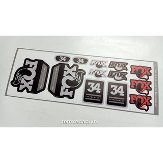 Tem decal dán phuộc xe đạp FOX 34 Float Performance 2020 | MTB Fork decal | Temxedap.vn