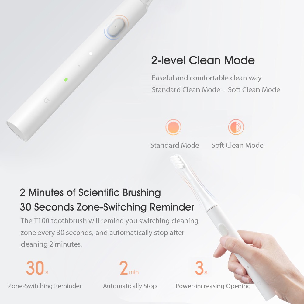 Bàn chải đánh răng điện Xiaomi Mijia T100 an toàn chất lượng cao