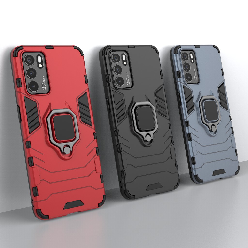 Ốp lưng Oppo Reno 6 5G IRON MAN IRING chống sốc giá đỡ xem phim cao cấp