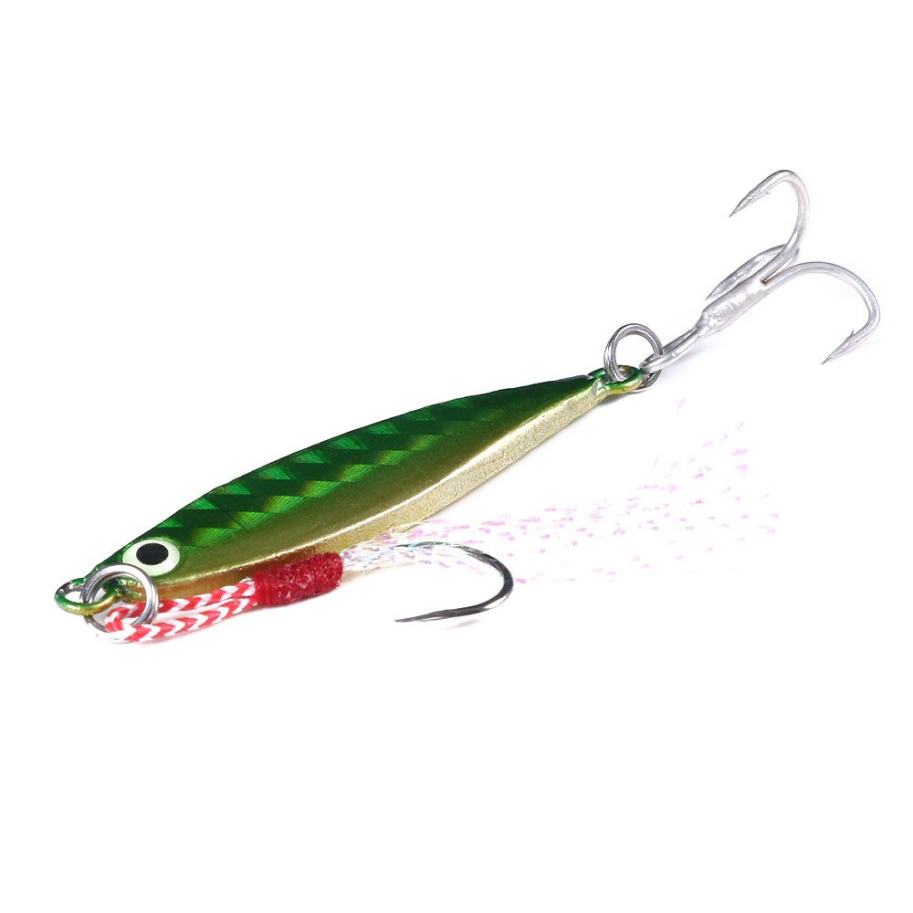 HENGJIA 1PCS 7G 10G 15G 20G Mồi câu cá giả bằng kim loại với móc câu cá sắc bén Laser Lead Fishing Lure Jig Metal Bait