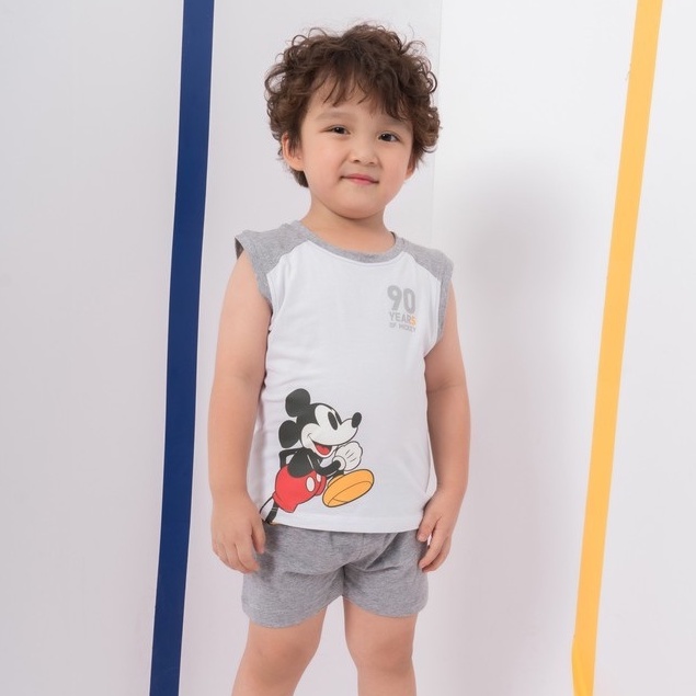 Bộ quần áo mickey bé trai và bé gái minnie sát nách Rabity thun hình tinh nghịch 5150.5153