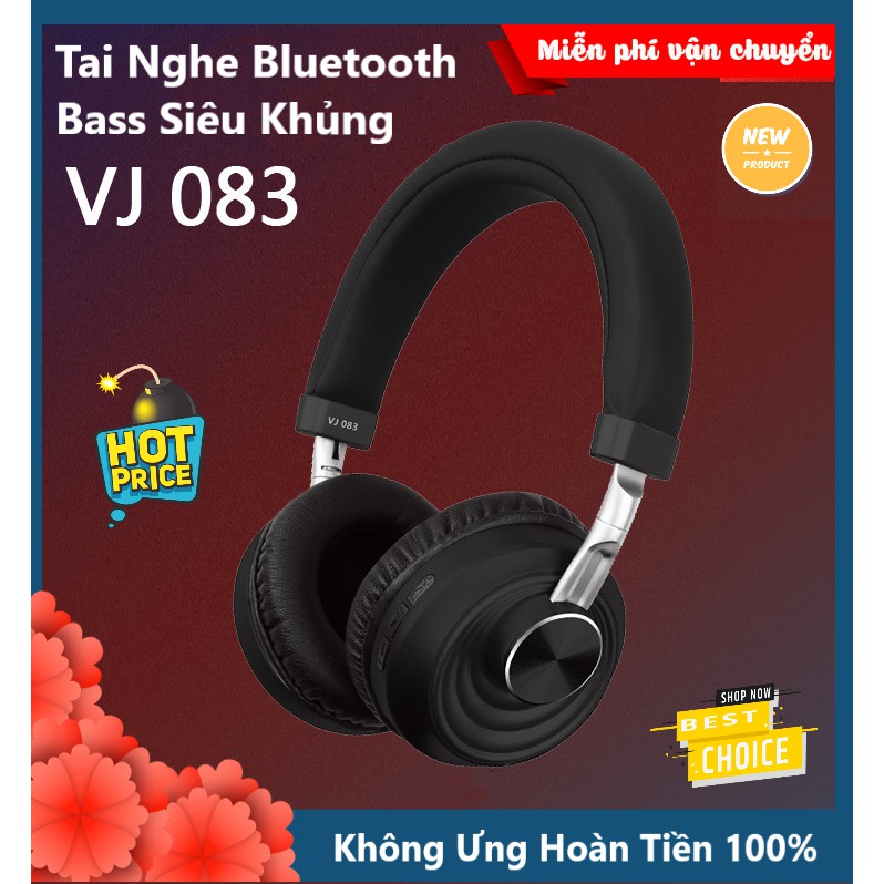 🎀FREESHIP🎀
 Tai Nghe Chụp Tai Bluetooth VJ083 Pro Bass Có Khe Gắn Thẻ Nhớ - Bảo Hành 1 Đổi 1