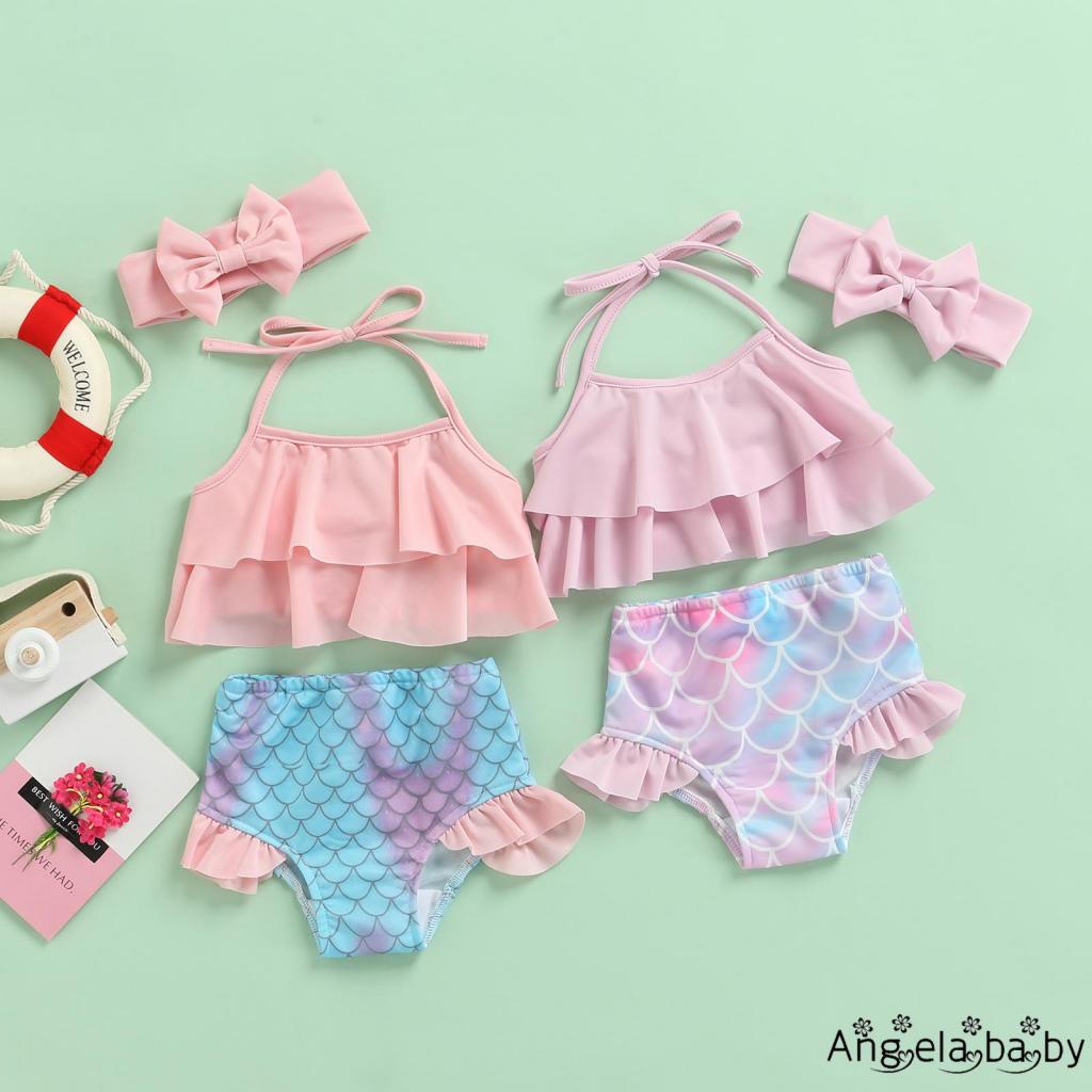 Set đồ bơi 3 món màu sắc thời trang cho bé gái
