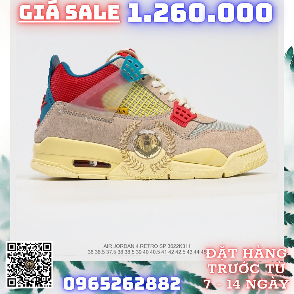 GIÀY SNEAKER MÃ SẢN PHẨM_Union LA x Air Jordan 4 Retro "Off Noir" PHONG CÁCH ORDER + FREESHIP ➡️ gaubeostore.shop