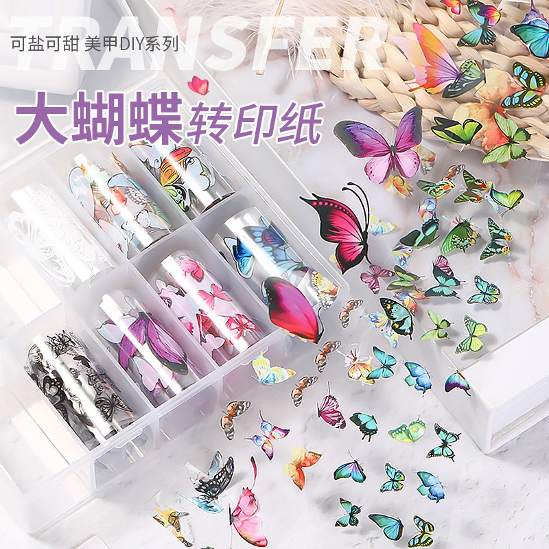 Khay Foil Cánh Bướm Lớn Sắc Sảo Trang Trí Móng