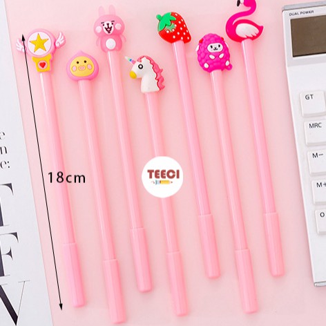 [Mã LIFEBOOK2 giảm 10% đơn 0Đ] Bút Bi Nước Mực Đen Dáng Hoạt Hình Siêu Cute - BST Màu Hồng T064